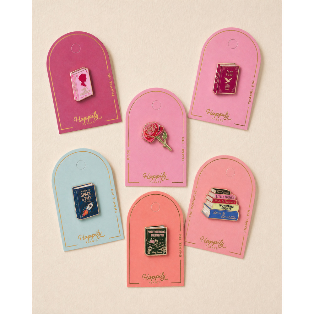Classic Book Stack Enamel Pin - Picture 3 of 4